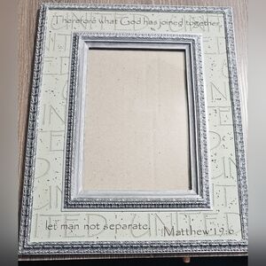 Demdaco 5x7 photo frame NIV Faith "Matthew 19:6" resin etched photo frame